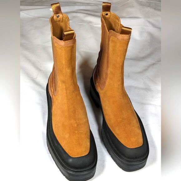 New Sam Edelman Luila Chelsea Suede Leather Boots Water Repellent Size 10 - Picture 6 of 11